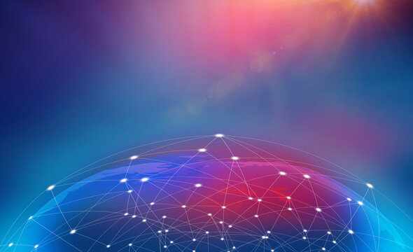 3d rendering of a Global business background- new innovation technology communication concept