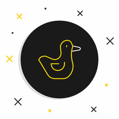 Line Rubber duck icon isolated on white background. Colorful outline concept. Vector