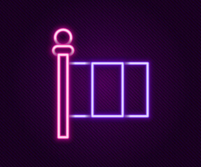 Glowing neon line Flag Italy icon isolated on black background. Colorful outline concept. Vector