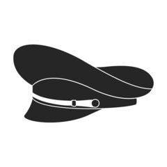 Military cap vector icon.Black vector icon isolated on white background military cap.