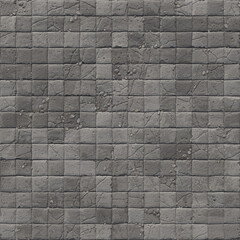 Old gray paving slabs with traces of chips, very worn and worn, vintage. 3D-rendering