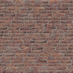 Old brick wall in a background image. Cracked from time, peeling dirty bricks of red and gray color with traces of plaster. 3D-rendering