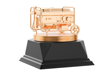 Gasoline generator golden award concept. 3D rendering