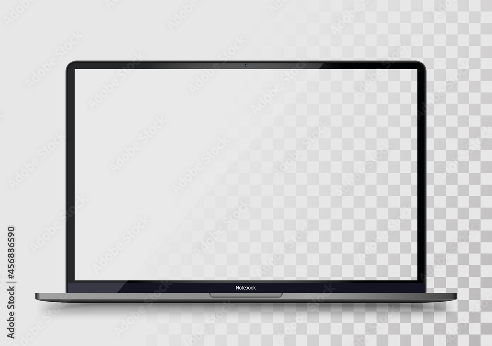 Poster Laptop. Modern computer isolated on transparent background