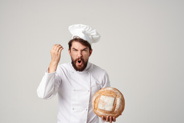 bearded man chef Cooking bakery isolated background