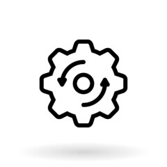 Agile icon in flat style. Flexible vector illustration on white isolated background. Arrow cycle business concept.