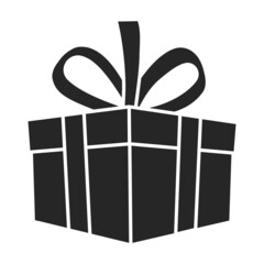 Gift box vector icon.Black vector icon isolated on white background gift box .