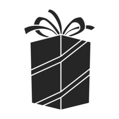 Gift box vector icon.Black vector icon isolated on white background gift box .