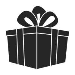 Gift box vector icon.Black vector icon isolated on white background gift box .
