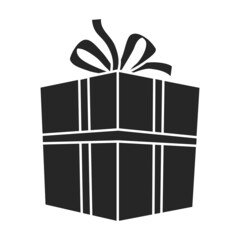Gift box vector icon.Black vector icon isolated on white background gift box .