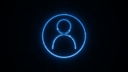 Social Network User Id Icon Fx Background/ 4k animation of a cyber internet user icon for social network and id, with effects including twitch, noise, glitch and bad looking effects - Powered by Adobe