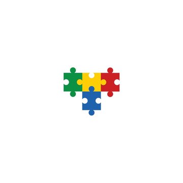 Colour Kids Puzle Symbol Vector
