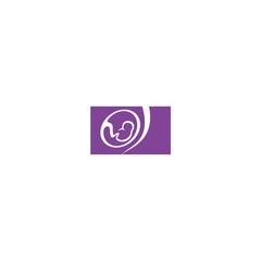 Baby Fetus Pregnant Purple Logo Vector