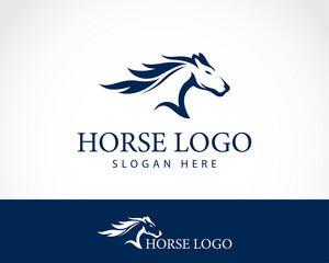 horse logo creative animal head sprint emblem design template