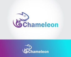chameleon logo creative design color modern animal wild life business © BARKAH 06