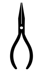 Pliers single silhouette construction tool icon for design