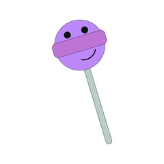 sweet lollipop sketch icon, on white background