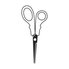 Scissors vector icon.Black vector icon isolated on white background scissors.