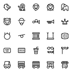 Outline icons for circus.