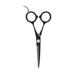 Scissors vector icon.Black vector icon isolated on white background scissors.