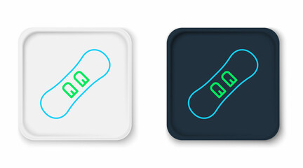 Line Snowboard icon isolated on white background. Snowboarding board icon. Extreme sport. Sport equipment. Colorful outline concept. Vector