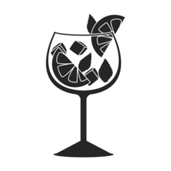 Summer cocktail vector icon.Black vector icon isolated on white background summer cocktail.