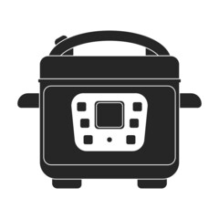 Slow cooker vector icon.Black vector icon isolated on white background slow cooker.