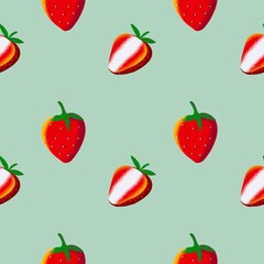 seamless pattern with stawberries.Strawberry background image.