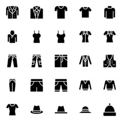 Glyph icons for clothes.