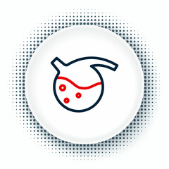 Line Test tube and flask chemical laboratory test icon isolated on white background. Laboratory glassware sign. Colorful outline concept. Vector