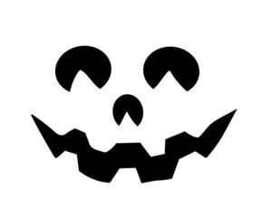 Single silhouette Halloween grimace face of horror