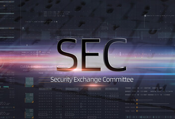 Security Exchange Committee SEC. Independent agency of the United States federal government. - obrazy, fototapety, plakaty