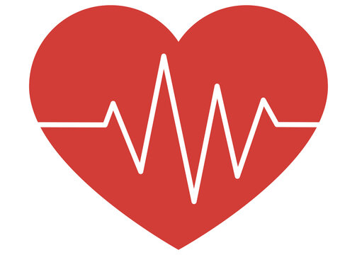 Heart beat pulse line, flat icon design illustration