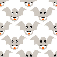 Seamless pattern silhouette halloween grimace horror
