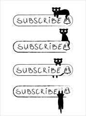 Vector black and white buttons for subscription