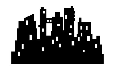 Silhouette of city Cityscape skyline landscape background