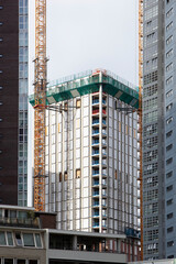 Construction of an apartment building in the center of Rotterdam