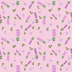 Blooming midsummer meadow seamless pattern. Stylish print for textile design and decoration.


