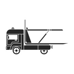 Truck tow vector icon.Black vector icon isolated on white background truck tow.