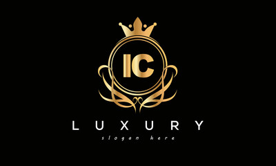 IC royal premium luxury logo with crown	