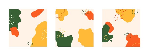 Set of abstract shape backgrounds or patterns. Creative modern graphic design template. Vector