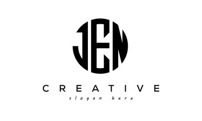 Letter JEN creative circle logo design vector - obrazy, fototapety, plakaty