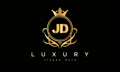 JD royal premium luxury logo with crown	
