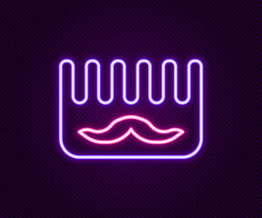 Glowing neon line Hairbrush icon isolated on black background. Comb hair sign. Barber symbol. Colorful outline concept. Vector