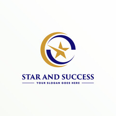 Unique cutting star with circle like letter C font image graphic icon logo design abstract concept vector stock. can be used as a corporate identity related to creativity or winner
