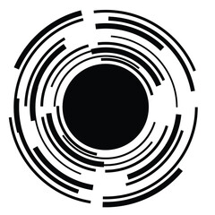 Lines in Circle Form . Vector Illustration .Technology Logo .