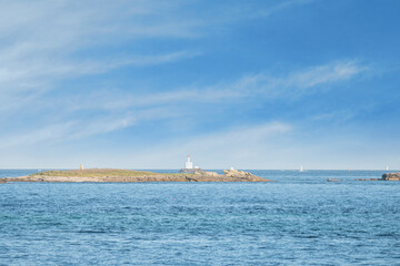 Pointe du Conguel lighthouse, located on a small island opposite Quiberon, in French Brittany