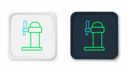 Line Dispenser beer icon isolated on white background. Beer wide tower with tap. Colorful outline concept. Vector