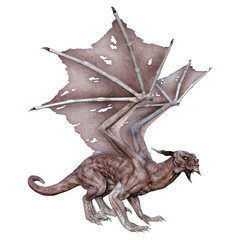 Fototapeta premium 3D Rendering Fairy Tale Dragon on White