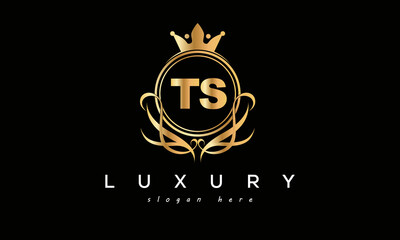 TS royal premium luxury logo with crown	